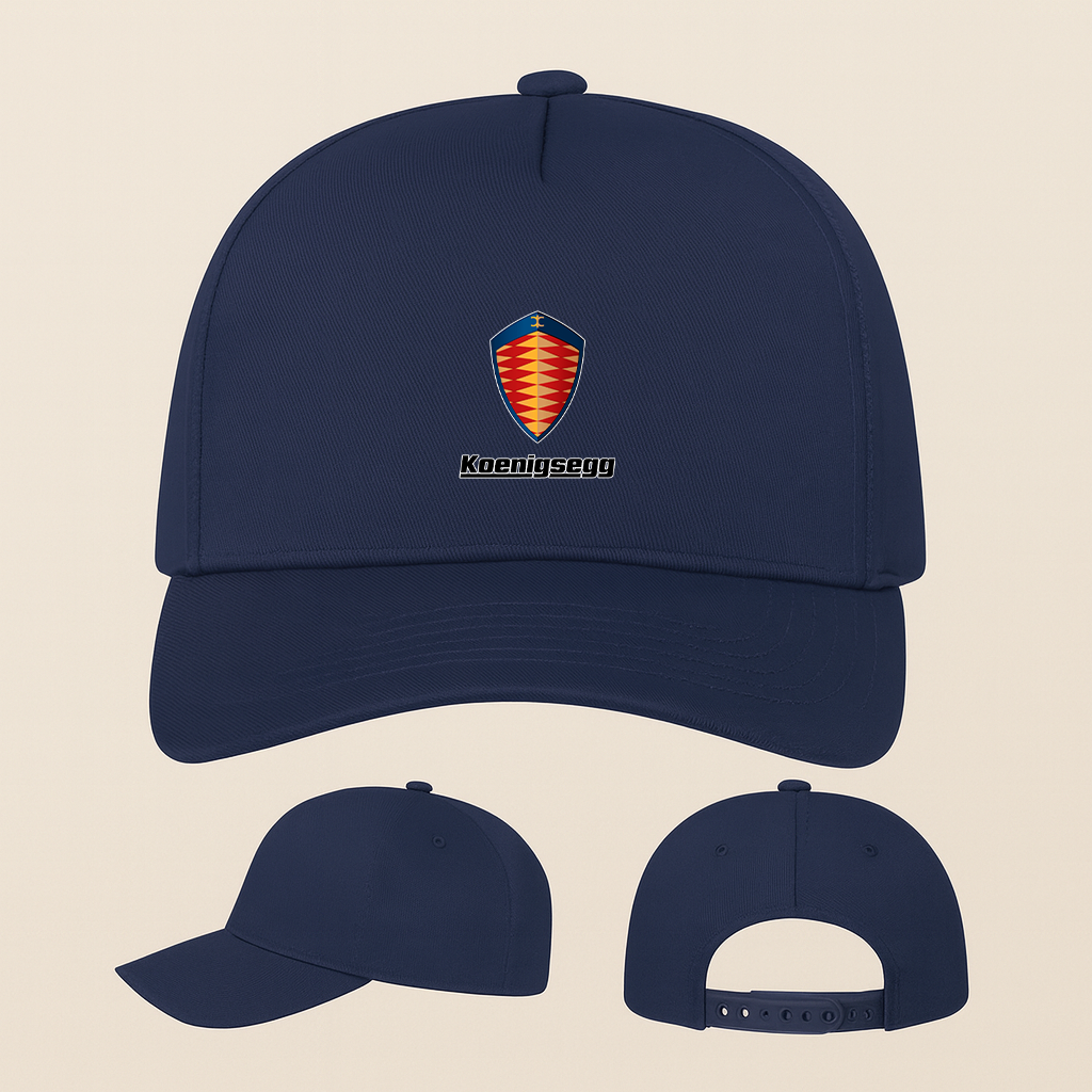 Koenigsegg Car Five Panel Twill Snapback Cap